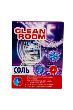 Моющее средство: КЛИН РУМ 1,5кг соль д/ПММ