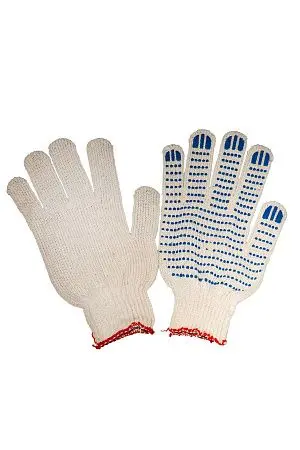 Фото №2 - Перчатки: х/б вязаные с ПВХ 4-х ниточные 7,5класс белые Мастер