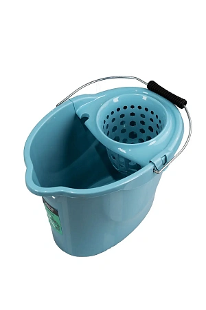 Фото №5 - Хозяйственный инвентарь: Ведро с отжимом 12л пластик МОП круглое светло-голубое