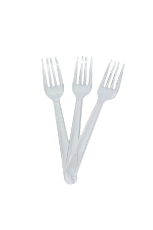 Фото №1 - Одноразовая продукция: Вилка столовая 180мм прозрачная /пач.=50 шт.