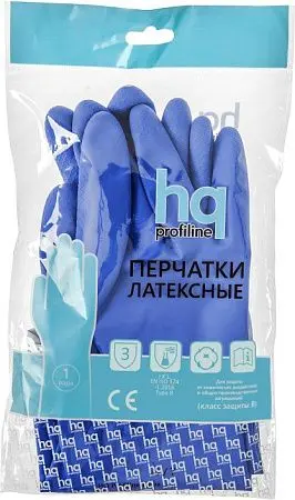 Фото №2 - HQ Profiline: Перчатки резиновые S синие