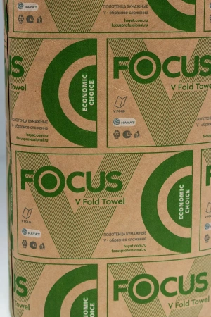 Хаят: Полотенца бумажные V 1сл 250л 23х23см ФОКУС ЭКО белые