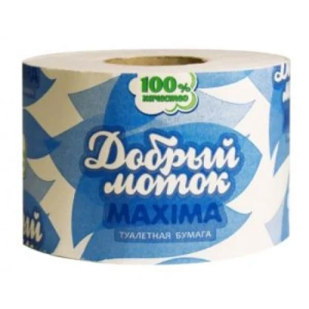 Фото №1 - Бумага туалетная: 1сл 54м макулатура цвет серый Добрый моток максима