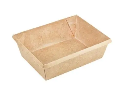 Одноразовая продукция: Контейнер бумажный OneClick 400мл 100х135х45 без крышки крафт /пач.=50 шт.