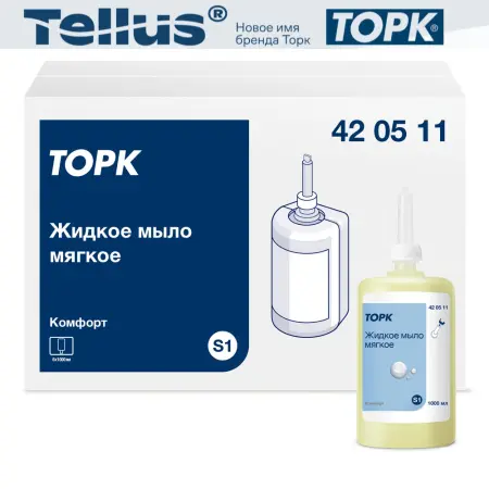 ТОРК: Мыло S1 Комфорт 1л жидкое для рук МЯГКОЕ