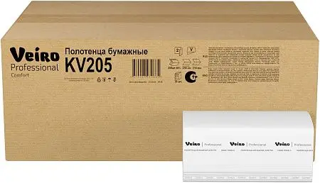 Фото №3 - VEIRO: Полотенца бумажные V 2сл 200л 21х21,6см Comfort белые