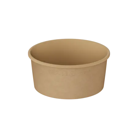 Фото №1 - Одноразовая продукция: Контейнер бумажный OneBowl Ultraproof 760мл суповой без крышки крафт /пач.=25 шт.