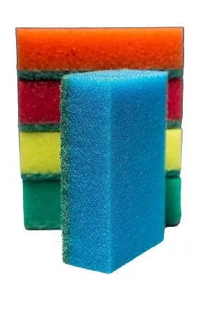 Фото №10 - Губки,скрабы: для посуды VCLEAN Макси СУПЕР 9.5х6.5х3 поролон+абразив /пач.=5 шт.