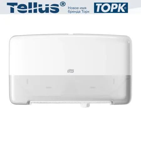Tork: Диспенсер T2 Elevation двойной для туалетной бумаги в мини-рулоне белый