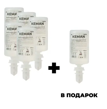 Кеман: S4 5+1 Мыло жидкое пенящееся 1000 мл МЯГКОЕ бесцветное без запаха флакон