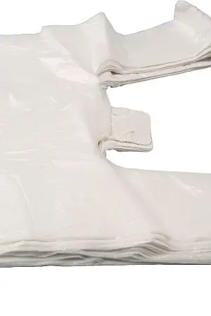 Фото №2 - Одноразовая продукция: Пакет-майка полиэтиленовый 28х14х50см 9мкм белый /пач.=100 шт.