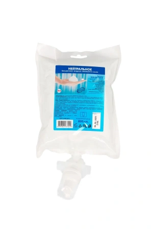 Фото №1 - Кеман: Мыло жидкое пенящееся 800 мл нейтральное в картридже бесцветное без отдушки К4