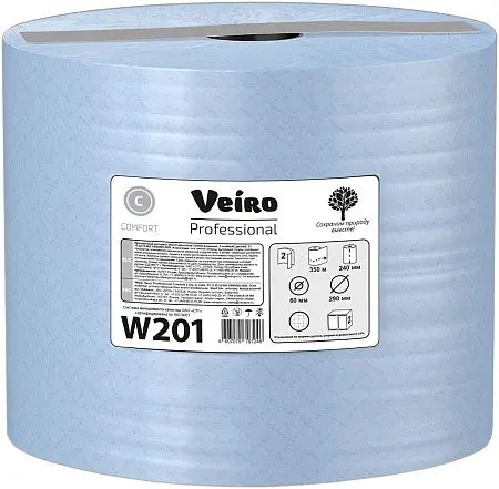 Фото №2 - VEIRO: Полотенца протирочные 2сл 350м/24см Comfort синие
