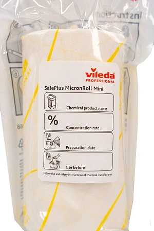 Фото №2 - Vileda: Салфетка МикронРолл СейфПлюс Мини 30л 30х28 в рулоне, желтая