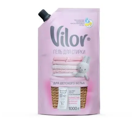 Фото №1 - СМС: VILOR 1000г гель для стирки ДЕТСКИЙ дой-пак