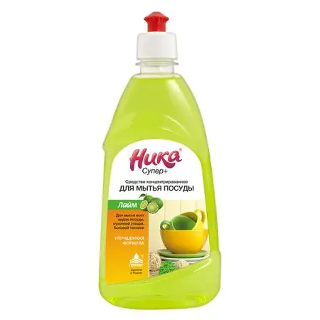 Фото №1 - Моющее средство: НИКА СУПЕР ПЛЮС 500г для мытья посуды пуш-пул