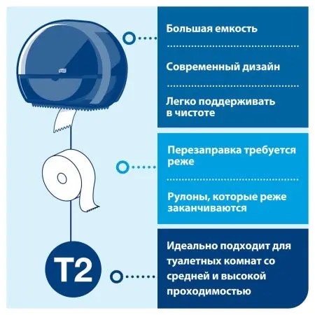 ТОРК: Бумага туалетная T2 Комфорт 2сл 170м/9,2 белая