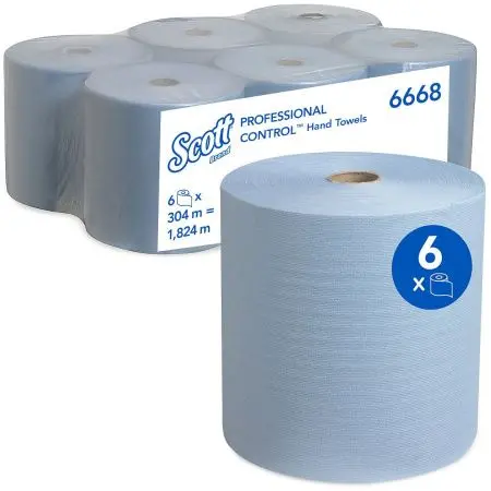 Kimberly-Clark: Полотенца бумажные Скотт 1сл 304м/20 голубые