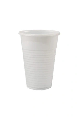 Фото №1 - Одноразовая продукция: Стакан 200мл пластиковый белый ЭКОНОМ /пач.=100 шт.