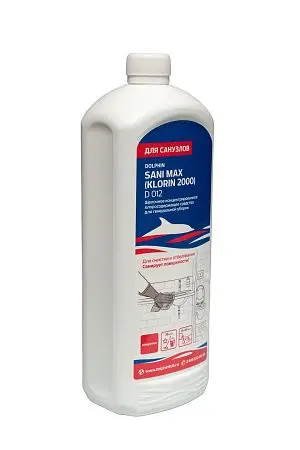 Фото №3 - Dolphin: Сани-Макс (Клорин2000) 1л щелочное средство для мытья и дезинфекции