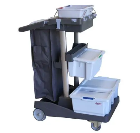 Фото №1 - Vileda: Волео Про Свеп: Тележка комплексная 3 контейнера для мопов голубая