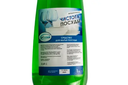 Моющее средство: Vclean чистота посуды 1л пуш-пул