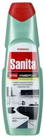 Фото №1 - Чистящее средство: САНИТА Крем 600г УНИВЕРСАЛ Зеленый чай и лайм