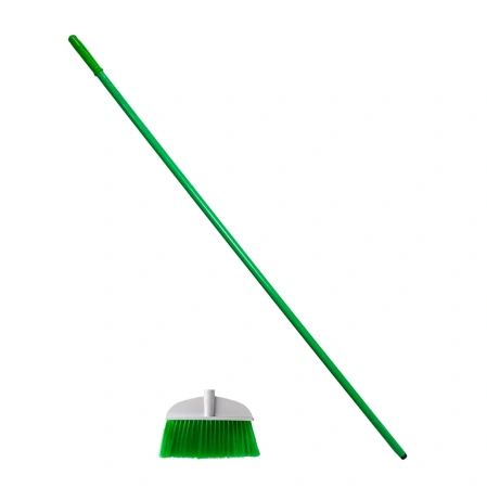 Фото №1 - Вик: Метла с рукояткой 142 см д22см зеленая MRY