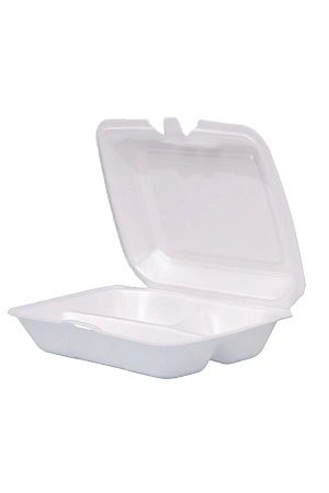 Фото №2 - Одноразовая продукция: Контейнер Ланч-бокс 3-х секц белый LBE-3A Протэк /пач.=100 шт.