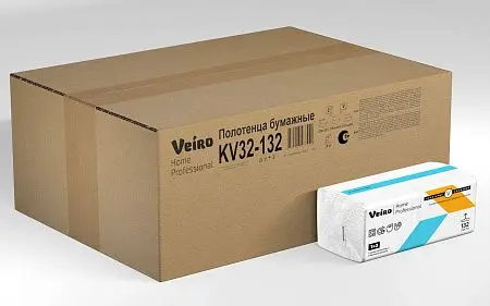 Фото №3 - VEIRO: Полотенца бумажные V 2сл 132л 21х21,6см/21 Home (Soft Pack) белые