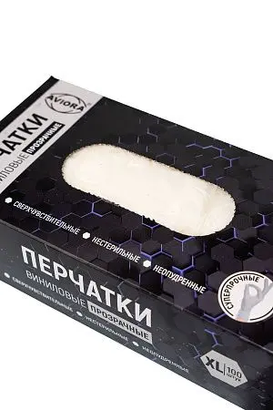 Фото №3 - Перчатки: виниловые XL одноразовые неопудренные /пач.=100 шт.