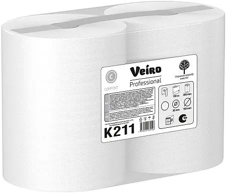 Фото №5 - VEIRO: Полотенца бумажные 1сл 150м/20 Comfort белые