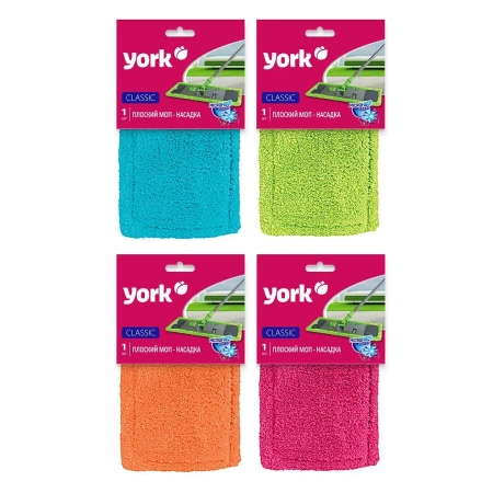 Хозяйственный инвентарь: МОП насадка на швабру YORK Классик 42х13см плоский микрофибра