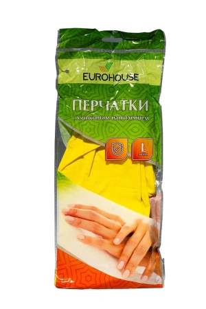 Фото №1 - Перчатки: резиновые латексные плотность нормал L с минимальным хлопковым напылением