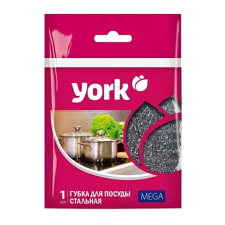 Фото №3 - Губки,скрабы: для посуды металлическая YORK Mega 40г