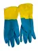 Превью №11 - Перчатки: резиновые латексные BiColor L с хлопковым напылением сине-желтые