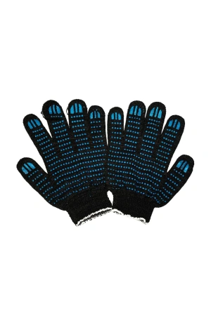 Фото №1 - Перчатки: х/б вязаные с ПВХ 4-х ниточные ЧЕРНЫЕ