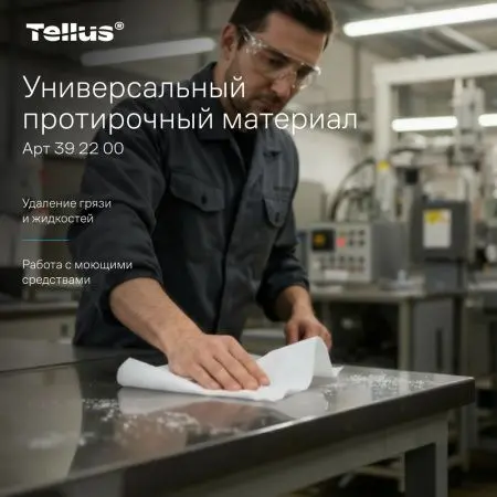 ТОРК: Tellus Материал протирочный нетканый WM5 Комфорт 1сл 120л 22,5х41см универсальный белый