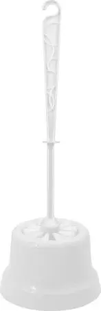 Фото №1 - Хозяйственный инвентарь: Ерш унитазный с подставкой пластик(комплект) WC Disco/Rock'n'Roll белый