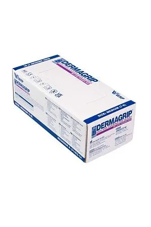 Фото №5 - Перчатки: латексные Dermagrip High Risk М неопудренные нестерильные синие /пач.=50 шт.