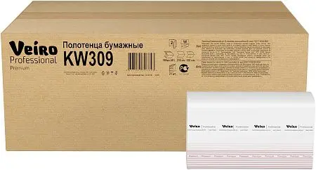 Фото №3 - VEIRO: Полотенца бумажные W 2сл 150л 32х21,6см Premium белые