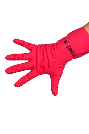 Фото №2 - Vileda: Перчатки многоцелевые M красный резиновые