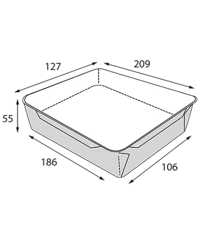 Фото №2 - Одноразовая продукция: Контейнер бумажный прямоугольный 800мл 186х209х106 крафт/белый OSQ OpSalad 800 /пач.=50 шт.