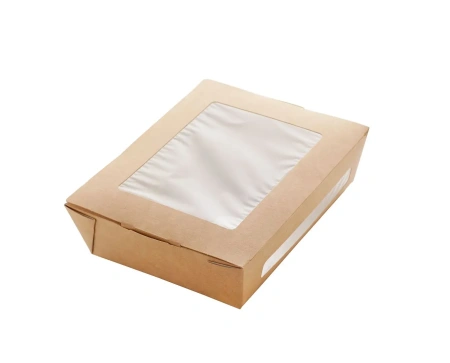 Одноразовая продукция: Контейнер бумажный 1000мл 170х190х130 OSQ Salad 1000 /пач.=25 шт.