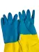 Превью №13 - Перчатки: резиновые латексные BiColor L с хлопковым напылением сине-желтые