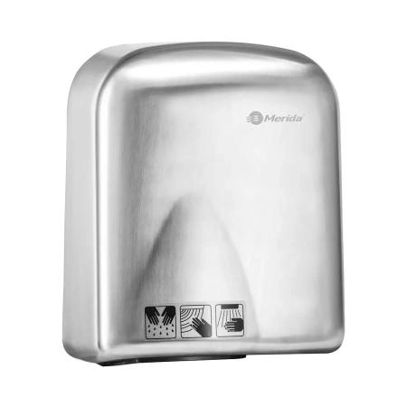 Фото №1 - МЕРИДА: Сушилка для рук ECOFLOW PLUS 1650Вт 20м/с СЕНСОРНАЯ металл матовый