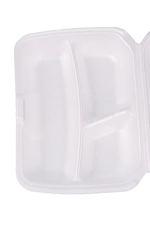 Фото №4 - Одноразовая продукция: Контейнер Ланч-бокс 3-х секц белый LBE-3A Протэк /пач.=100 шт.