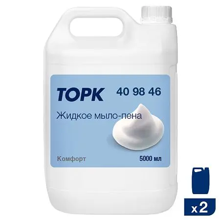 Фото №3 - ТОРК: Мыло-пена Комфорт 5л для рук бесцв.прозрачное с ароматом свежести