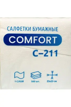 Бумажные салфетки: столовые 1сл 500листов 24х24 PROtissue белые