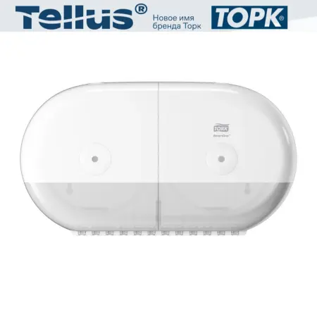 Фото №1 - Tork: Диспенсер T9 SmartOne® двойной для туалетной бумаги в мини рулонах белый